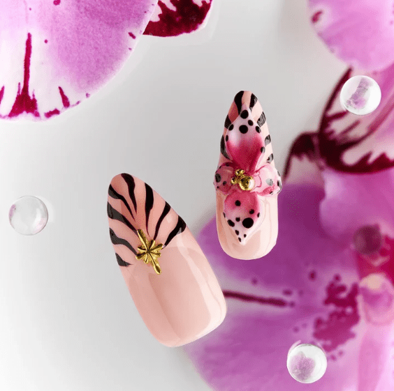 DRESUP Autumnal Serenade Medium Almond Stiletto Press-On Nails – 12 Pieces - Beauty Exchange Beauty Supply