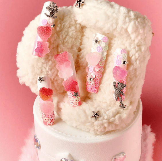 DRESUP Candy Bear Dream Long Pipe Press-On Nails – 12 Pieces - Beauty Exchange Beauty Supply
