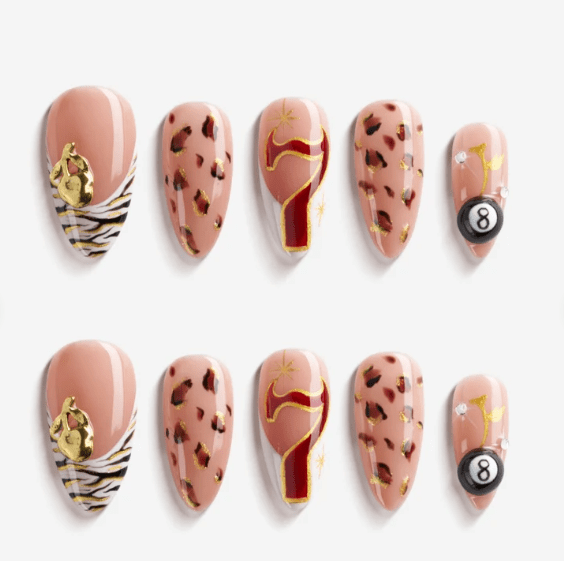 DRESUP Chic Mirror Image Medium Almond Press-On Nails – 12 Pieces - Beauty Exchange Beauty Supply