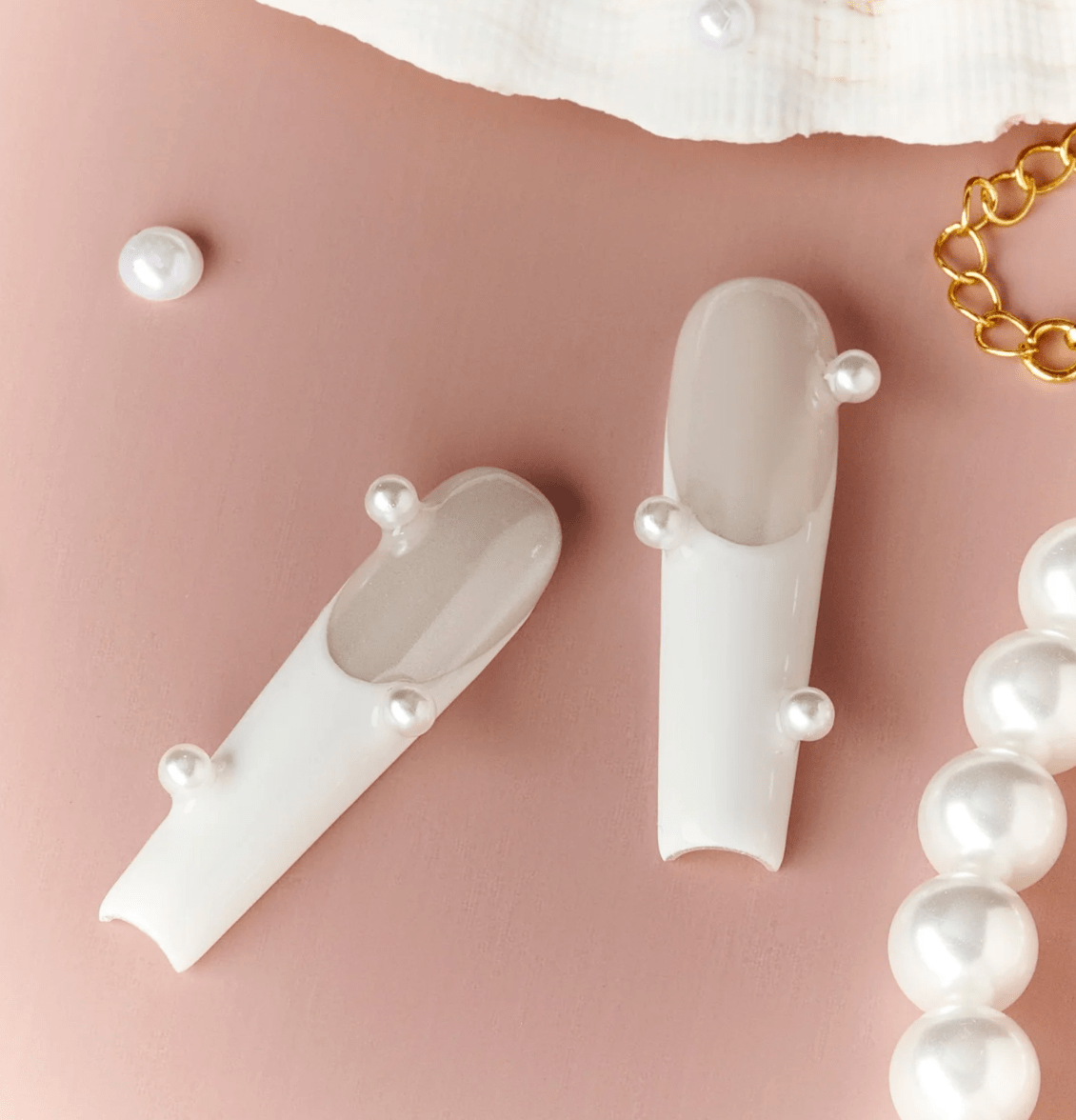 DRESUP Cloud Porcelain Drop Long Pipe Press-On Nails – 12 Pieces - Beauty Exchange Beauty Supply