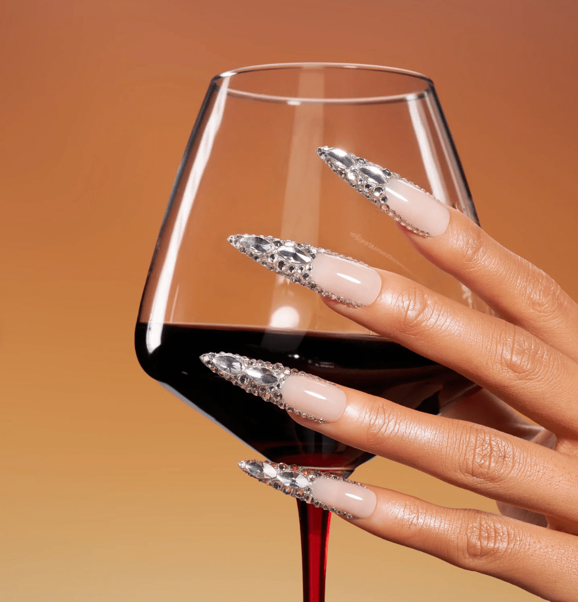 DRESUP Crystal Wings Long Stiletto Press-On Nails – 12 Pieces - Beauty Exchange Beauty Supply