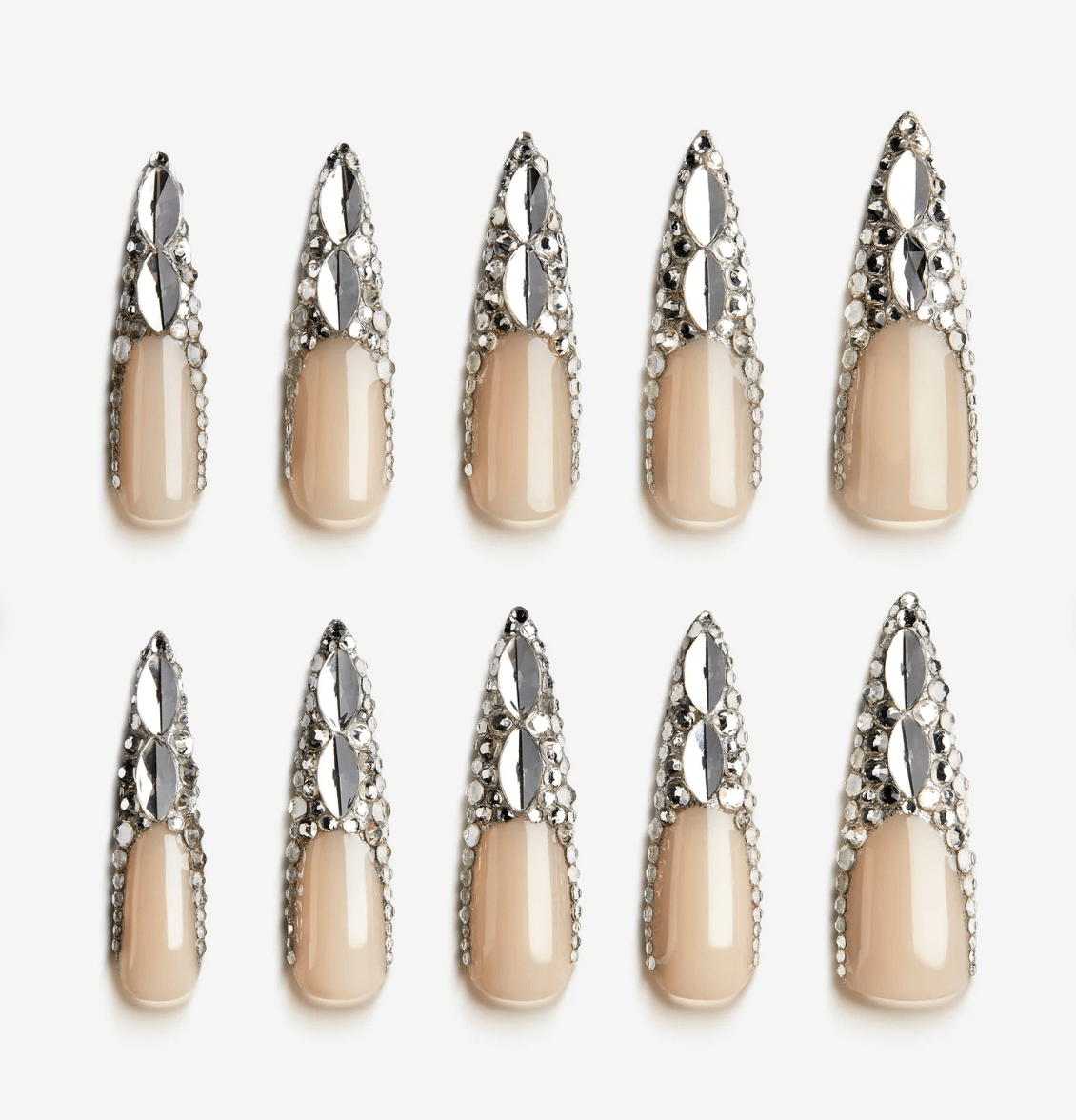 DRESUP Crystal Wings Long Stiletto Press-On Nails – 12 Pieces - Beauty Exchange Beauty Supply
