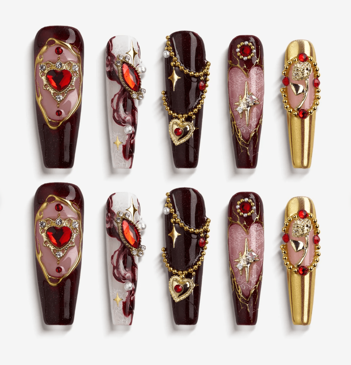 DRESUP Enchanted Starlet Long Coffin Press-On Nails – 12 Pieces - Beauty Exchange Beauty Supply