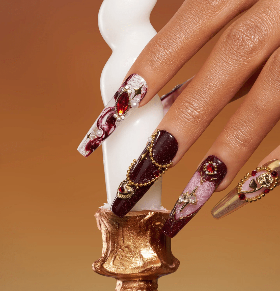 DRESUP Enchanted Starlet Long Coffin Press-On Nails – 12 Pieces - Beauty Exchange Beauty Supply