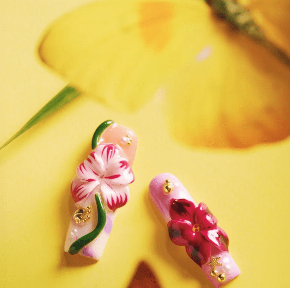 DRESUP Floral Spring Long Pipe Press-On Nails – 12 Pieces - Beauty Exchange Beauty Supply