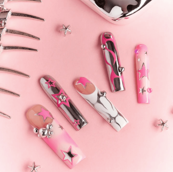 DRESUP Glam Rock Darling Handmade Press-On Nails – 12 Pieces - Beauty Exchange Beauty Supply