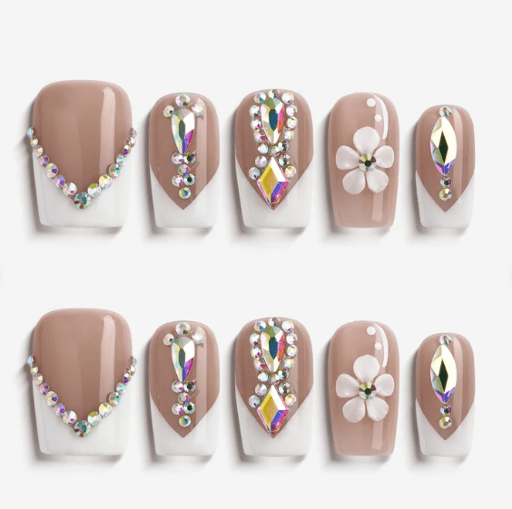 DRESUP Glamorous Stardust Short Square Press-On Nails – 12 Pieces - Beauty Exchange Beauty Supply