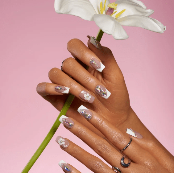 DRESUP Glamorous Stardust Short Square Press-On Nails – 12 Pieces - Beauty Exchange Beauty Supply