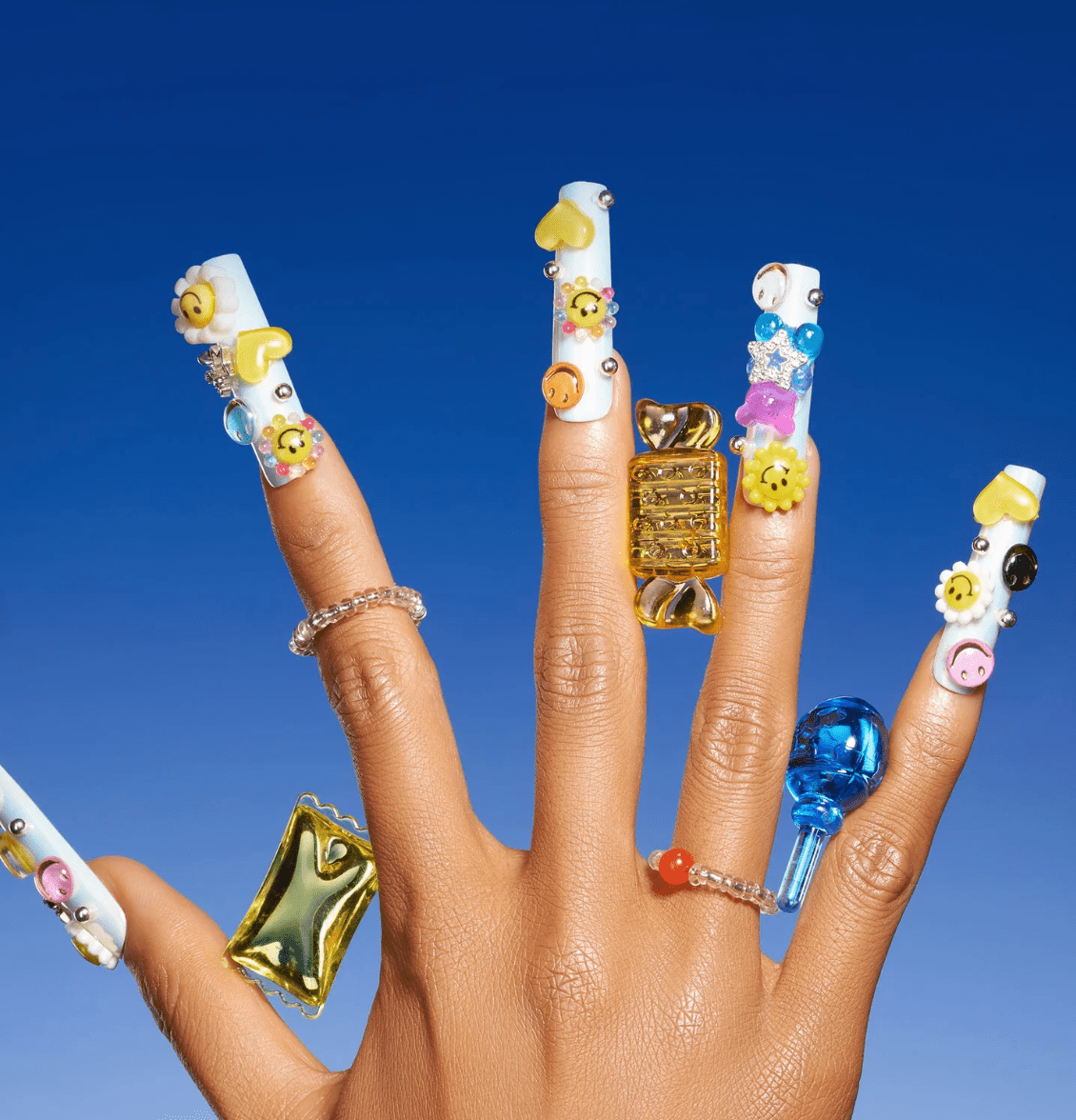 DRESUP Happy Emojis Long Pipe Press-On Nails – 12 Pieces - Beauty Exchange Beauty Supply