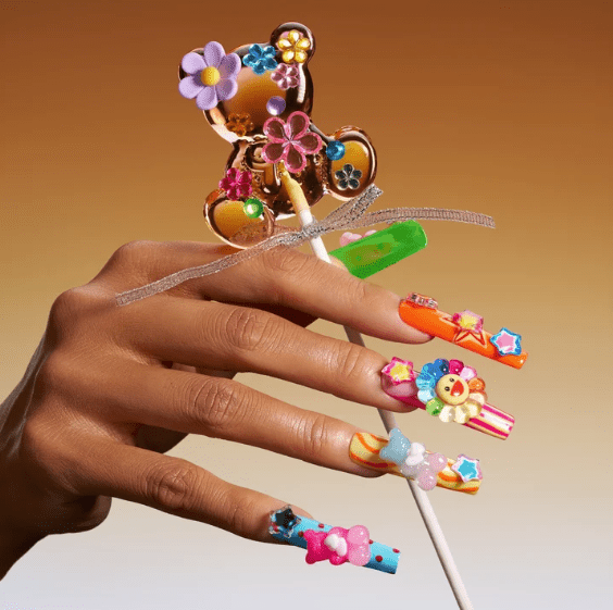 DRESUP Kaleido Fun Long Pipe Press-On Nails – 12 Pieces - Beauty Exchange Beauty Supply