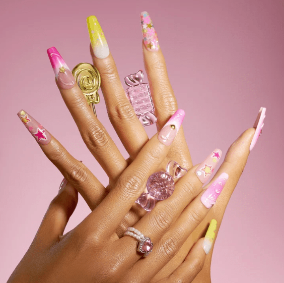 DRESUP Starry Dream Medium Coffin Press-On Nails – 12 Pieces - Beauty Exchange Beauty Supply