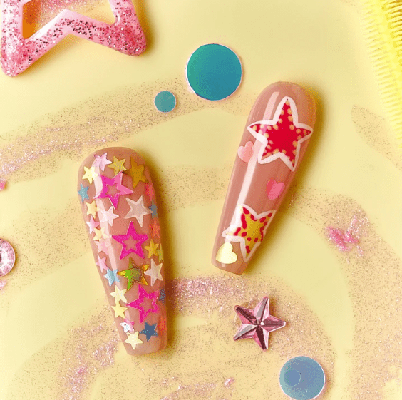 DRESUP Starry Dream Medium Coffin Press-On Nails – 12 Pieces - Beauty Exchange Beauty Supply