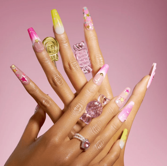 DRESUP Starry Dream Medium Coffin Press-On Nails – 12 Pieces - Beauty Exchange Beauty Supply