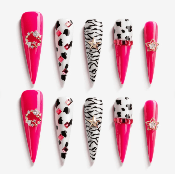 DRESUP Sugarcube Shine Long Stiletto Coffin Press-On Nails – 12 Pieces - Beauty Exchange Beauty Supply