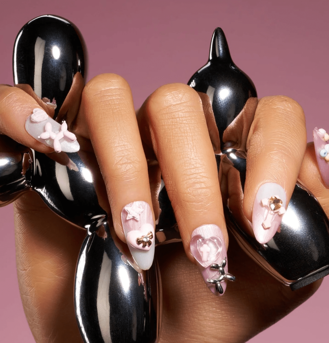 DRESUP Sweet Ballet Medium Almond Press-On Nails – 12 Pieces - Beauty Exchange Beauty Supply