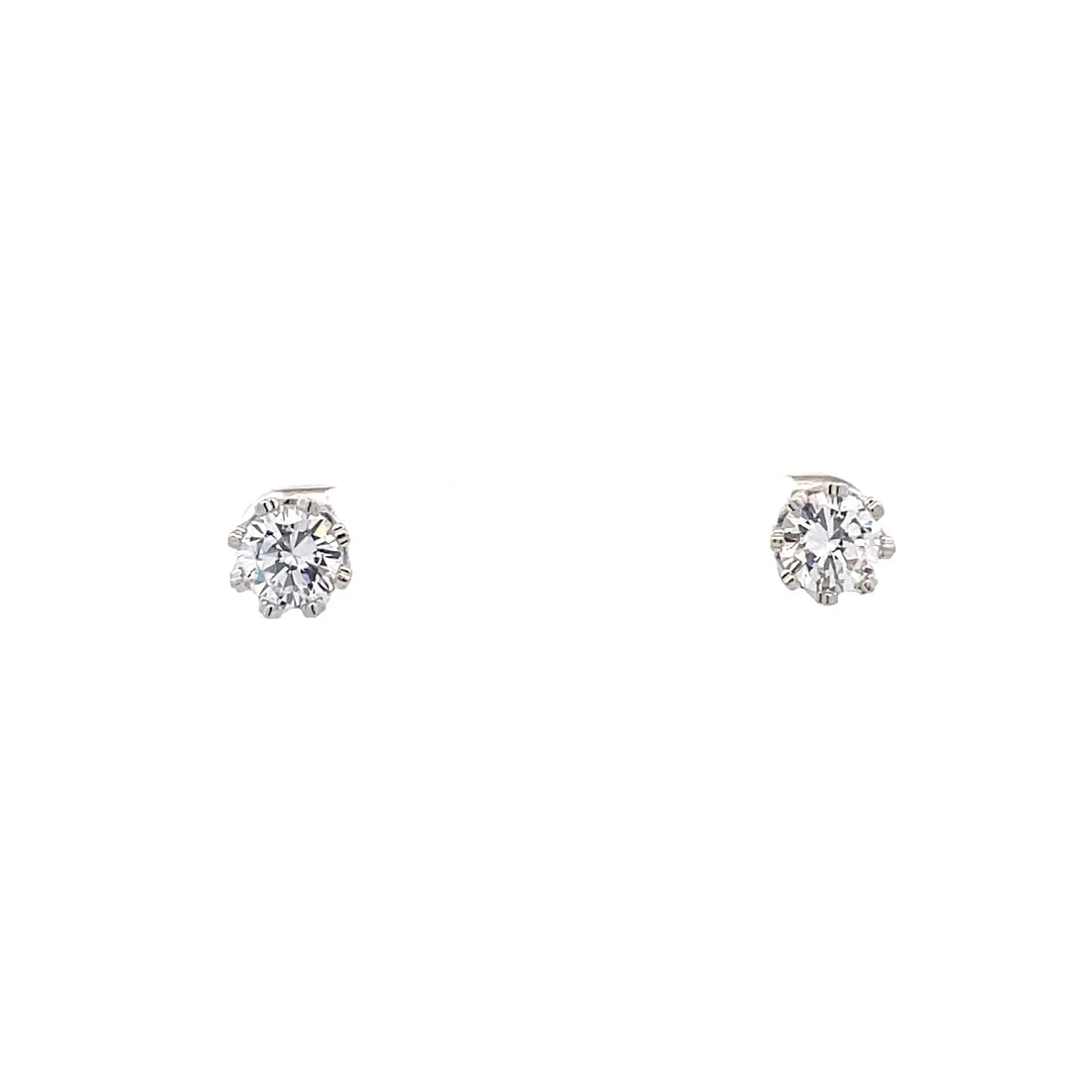 The One Jewelry Crown Stud CZ Round Earrings