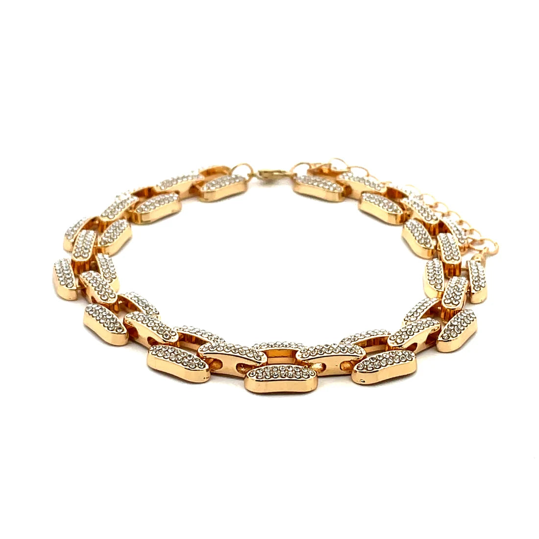 The One Jewelry Iced Anklet & Bracelet
