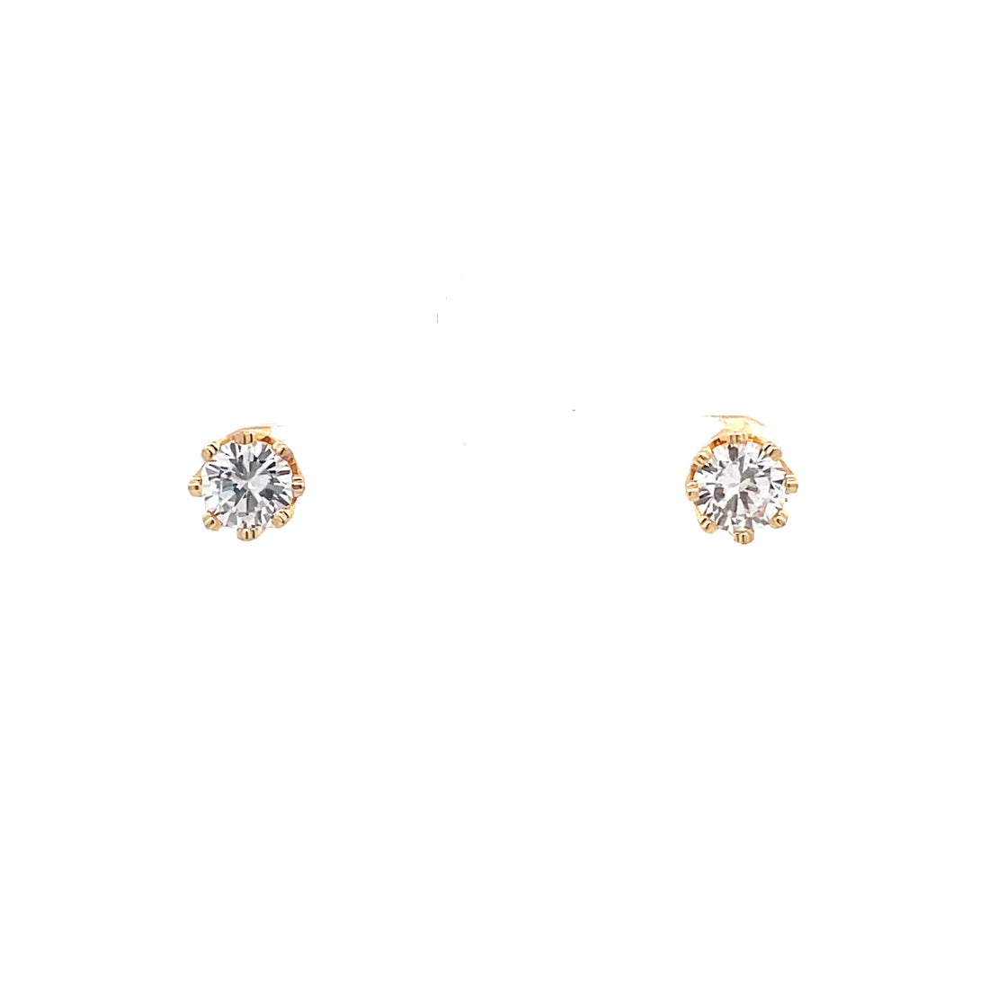 The One Jewelry Crown Stud CZ Round Earrings