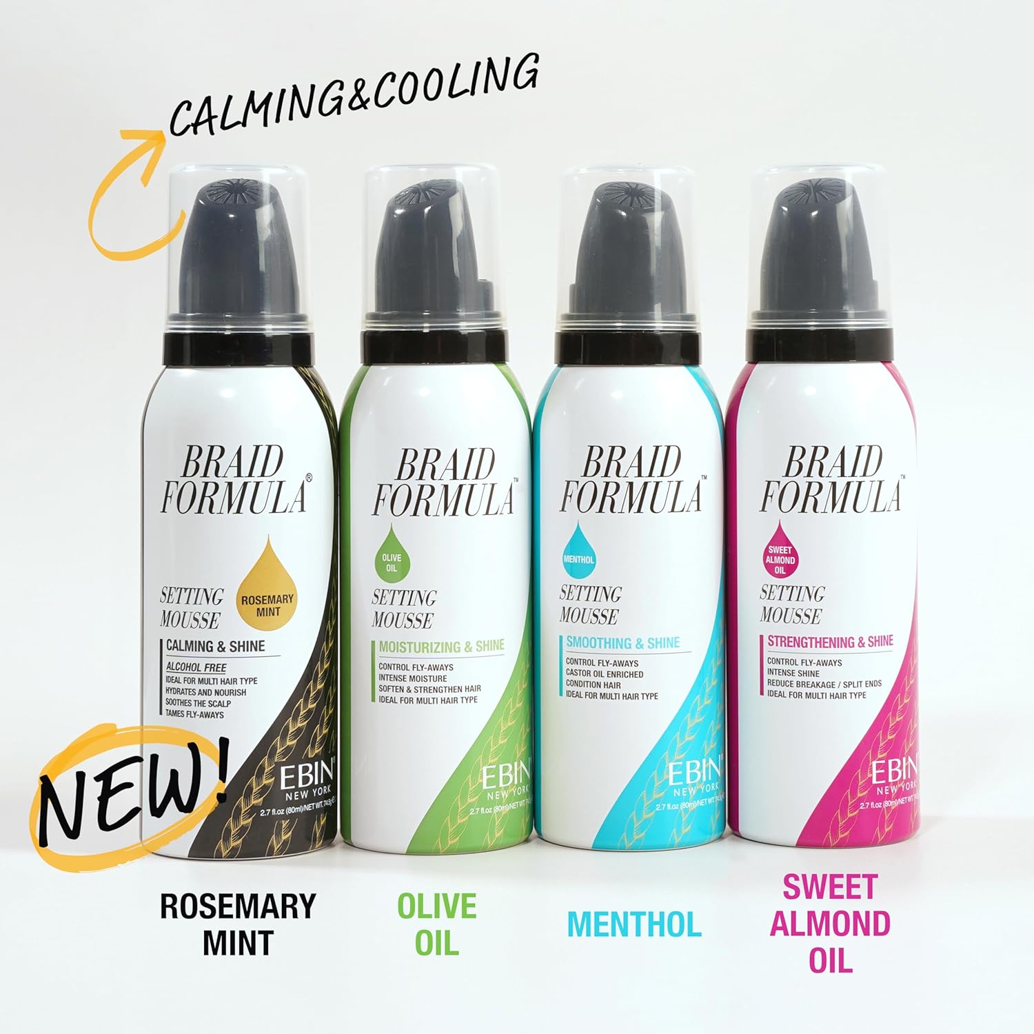 Ebin Braid Formula Setting Mousse – 12.49 oz & 2.7 oz - Beauty Exchange Beauty Supply