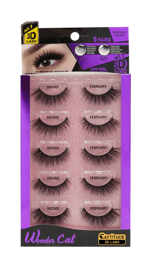 Ebin New York (5 Pairs) Wonder Cat Faux Mink 3D Lashes - Beauty Exchange Beauty Supply