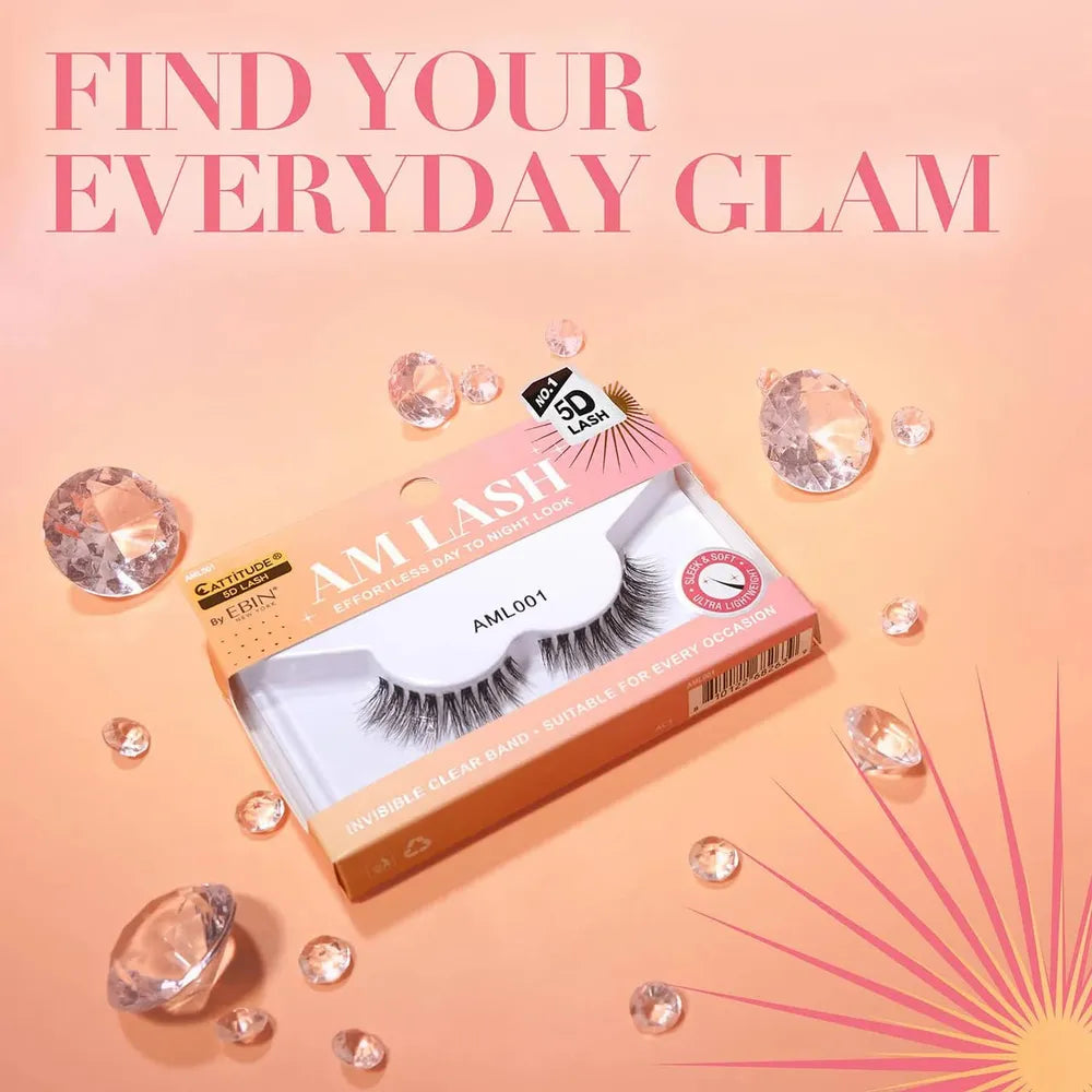Ebin New York Cattitude 5D AM Lashes – Styles 001–006 | Soft Faux Mink, Wispy to Flare Styles | Lightweight & Reusable | Natural Everyday Glam - Beauty Exchange Beauty Supply