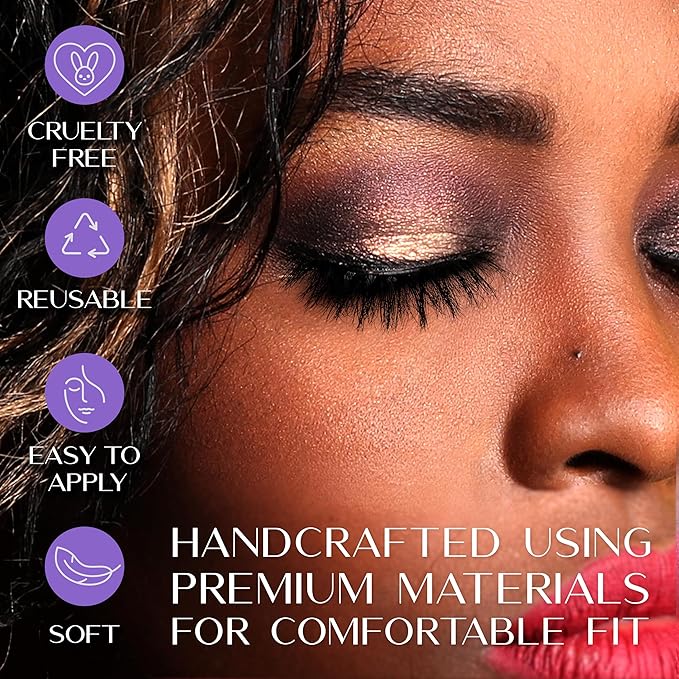 Ebin New York CATTITUDE 5D PM False Eyelashes – Styles 001–006 | Soft Faux Mink, Clear Band, Spaced Volume | Lightweight & Reusable Evening Glam - Beauty Exchange Beauty Supply