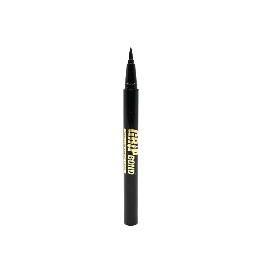 Ebin New York Grip Bond 2 - in - 1 Eyeliner Glue – 1B Black & 1R Brown | Long - Lasting, Waterproof Hold + FREE Lash (Wild Cat – Sophie) | 0.02 oz / 0.6 ml - Beauty Exchange Beauty Supply