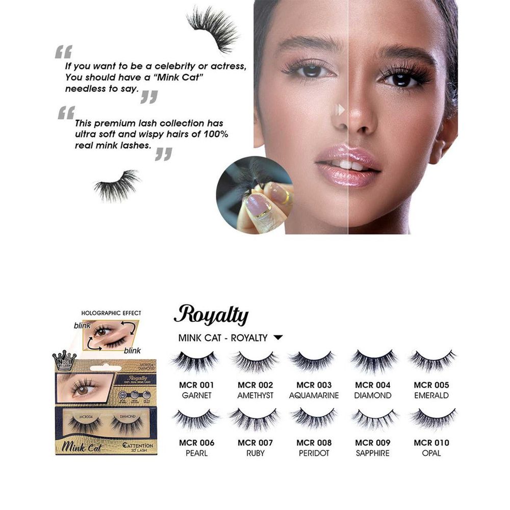 EBIN NEW YORK – Royalty Mink Cat Eyelashes | 100% Real Mink Lashes for a Luxe Cat - Eye Look | Styles 01 Garnet – 10 Opal - Beauty Exchange Beauty Supply