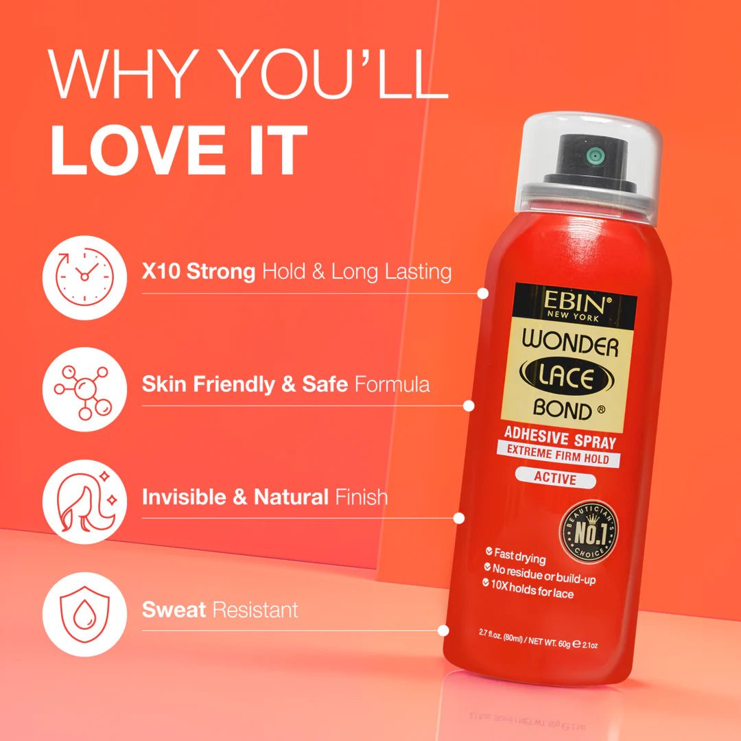 Ebin Wonder Lace Bond Adhesive Spray - Active Extreme Firm Hold - Beauty Exchange Beauty Supply