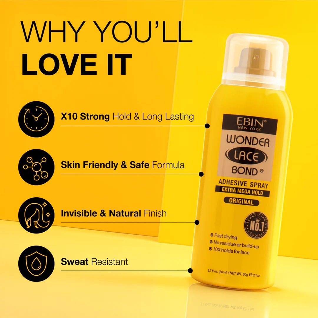 Ebin Wonder Lace Bond Adhesive Spray - Original Extra Mega Hold - Beauty Exchange Beauty Supply
