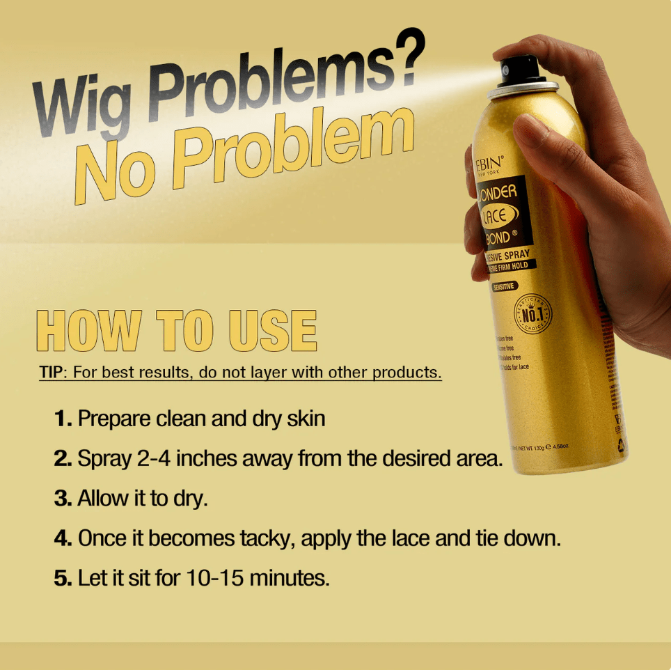 Ebin Wonder Lace Bond Adhesive Spray - Sensitive Extreme Firm Hold - Beauty Exchange Beauty Supply