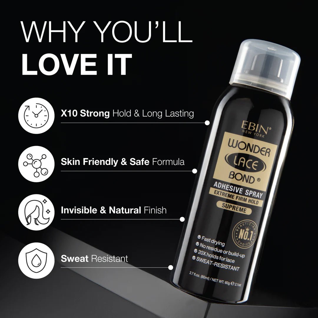 Ebin Wonder Lace Bond Adhesive Spray - Supreme Extreme Firm Hold - Beauty Exchange Beauty Supply