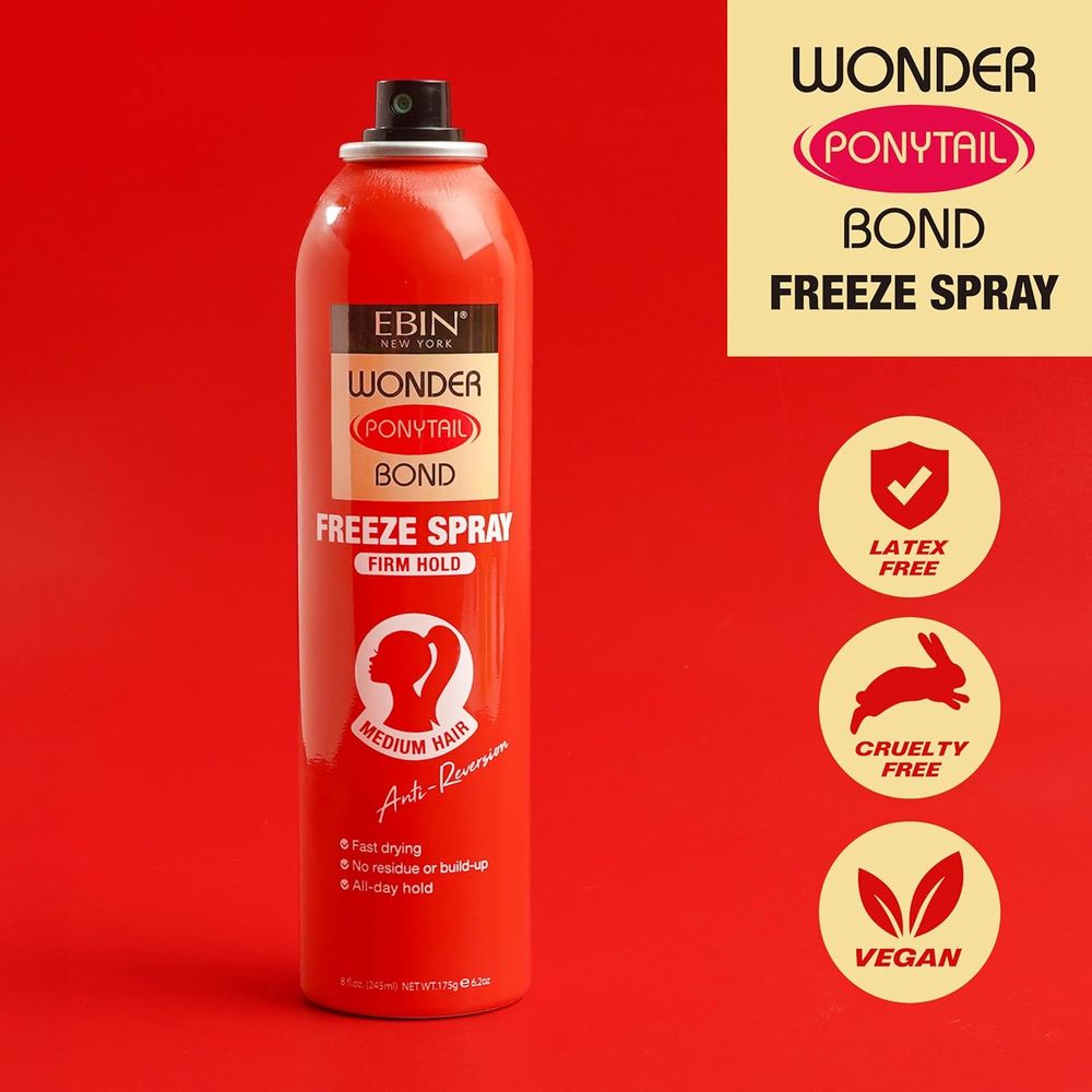 EBIN Wonder Ponytail Bond Spray – Mega Hold & Firm Hold – 8 oz - Beauty Exchange Beauty Supply