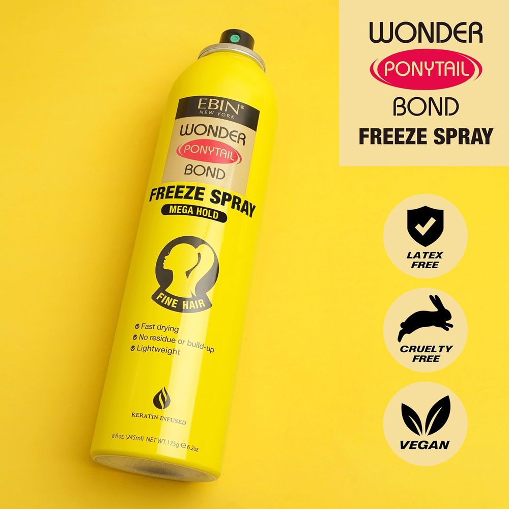EBIN Wonder Ponytail Bond Spray – Mega Hold & Firm Hold – 8 oz - Beauty Exchange Beauty Supply