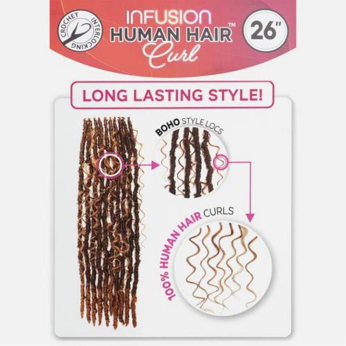 Ebo Bobbi Boss Infusion Human Hair Deep Curl Boho 26" – Crochet Braid | 100% Human Hair Blend | Pre - Curled, Soft & Lightweight - Beauty Exchange Beauty Supply