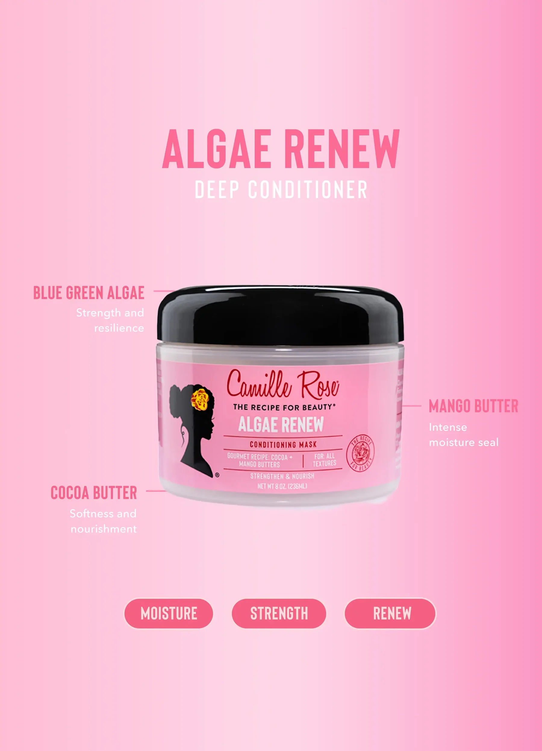 Camille Rose Algae Renew Deep Conditioning Hair Mask – 8 oz