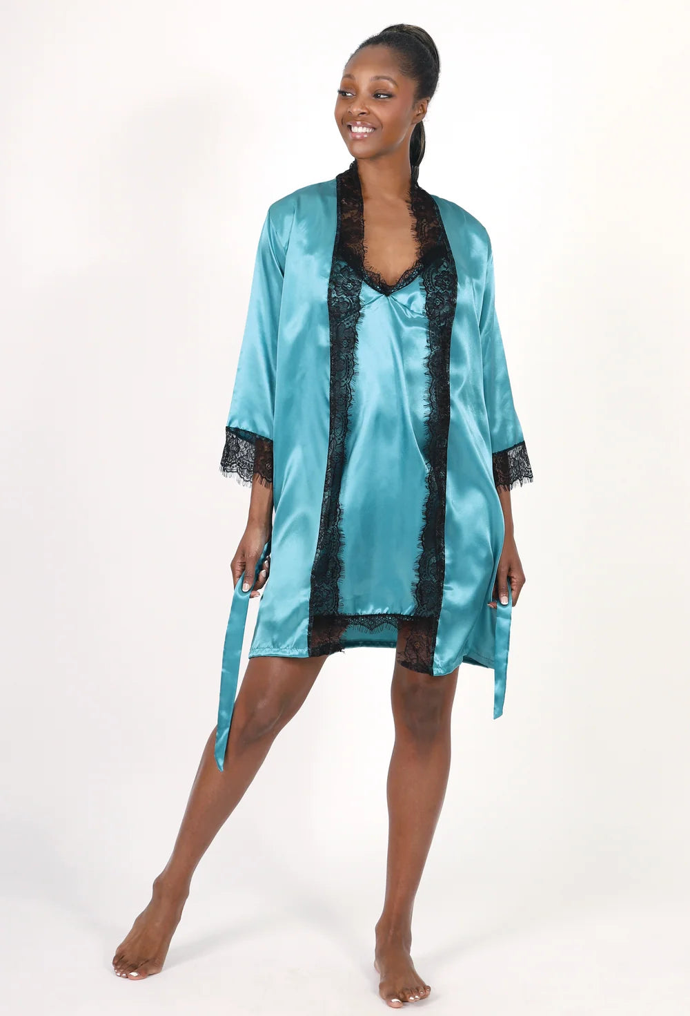 NUEE New York Satin Sleep & Loungewear – 4 Piece Set