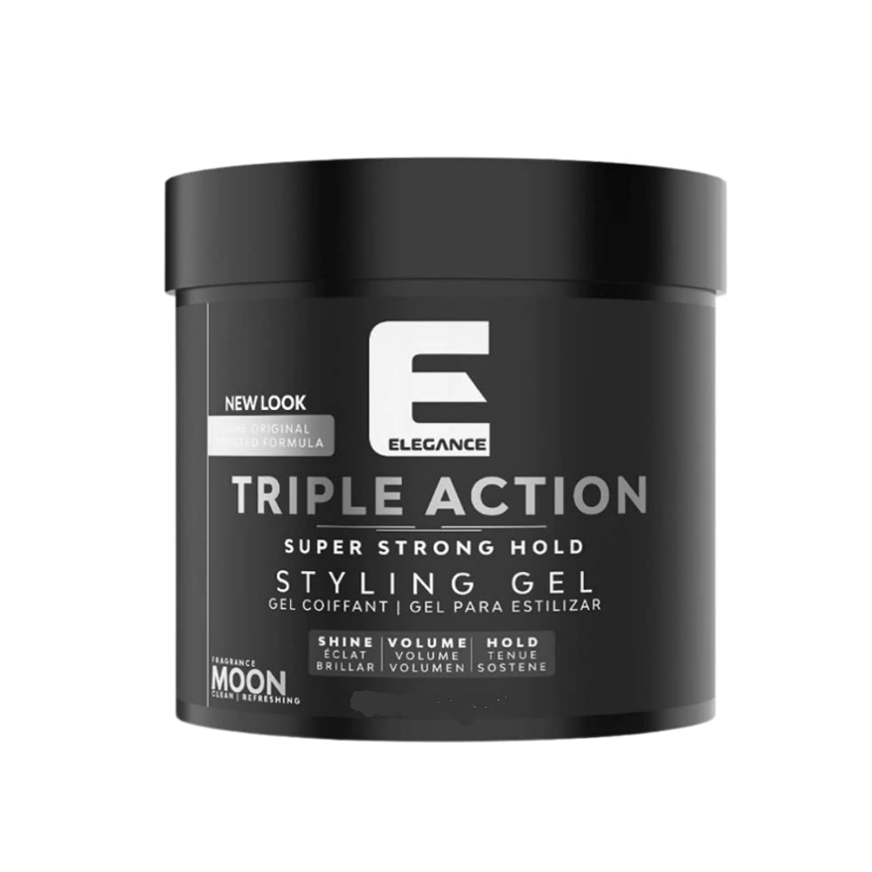 Elegance Triple Action Hair Gel – Manly Fragrance – 8.8oz/16.9oz - Beauty Exchange Beauty Supply