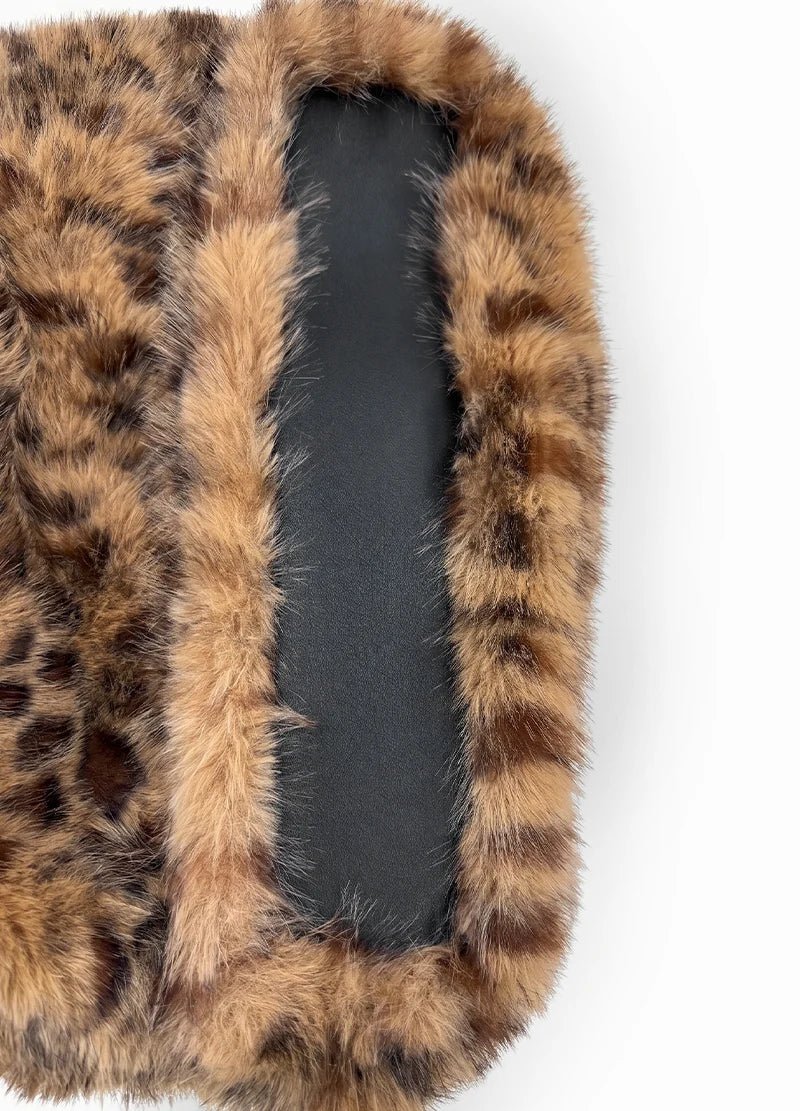 Fuzzy Faux Fur Leopard Print Large Tote Bag – MMA1101 - Beauty Exchange Beauty Supply