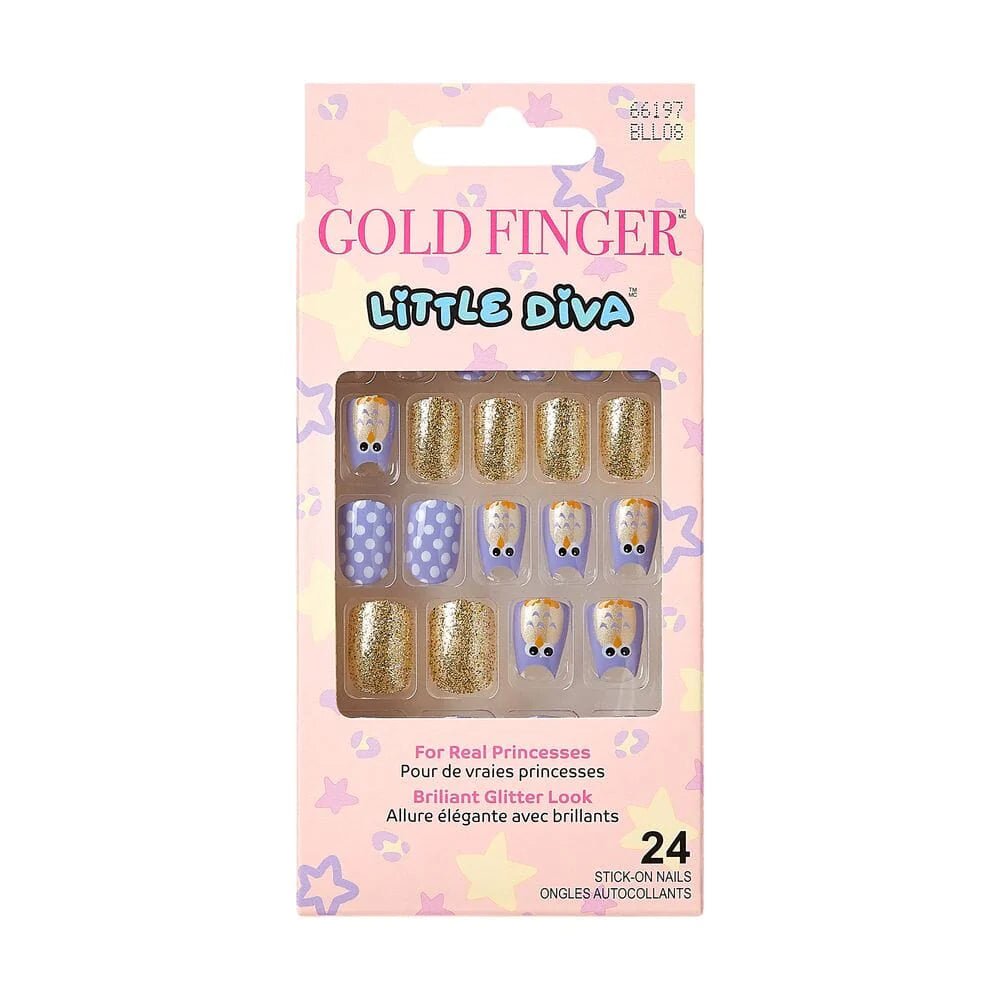 Gold Finger Little Diva Nails for Girls - On Nail Art for Kids - Beauty Exchange Beauty Supply