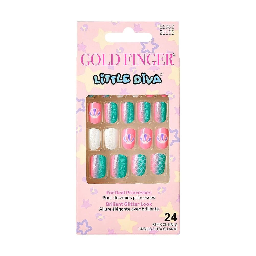 Gold Finger Little Diva Nails for Girls - On Nail Art for Kids - Beauty Exchange Beauty Supply