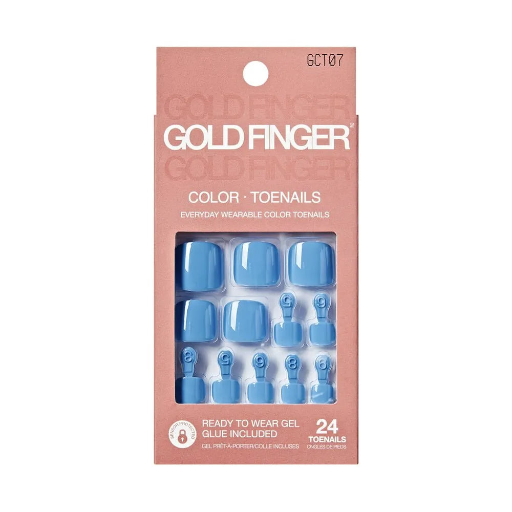 Gold Finger Solid Color Toenails – Gel - Look Press - On Pedicure - Beauty Exchange Beauty Supply