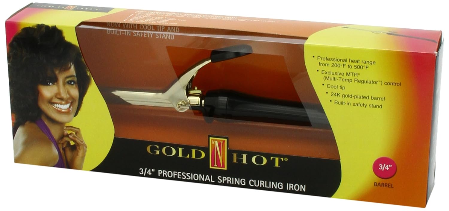 Gold 'N Hot Professional Spring - Grip Curling Iron, 3/4 Inch - Beauty Exchange Beauty Supply