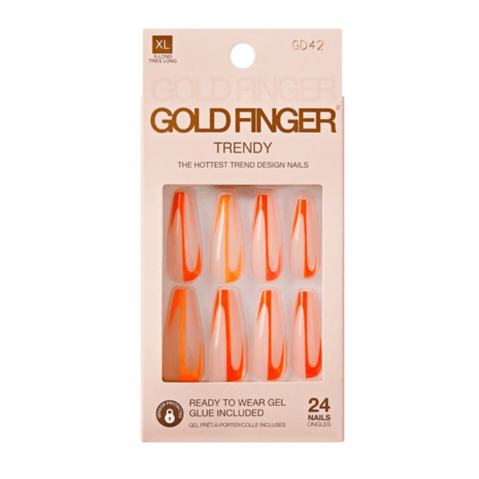 GoldFinger Trendy Press - On Nails – 24pcs Set - Beauty Exchange Beauty Supply