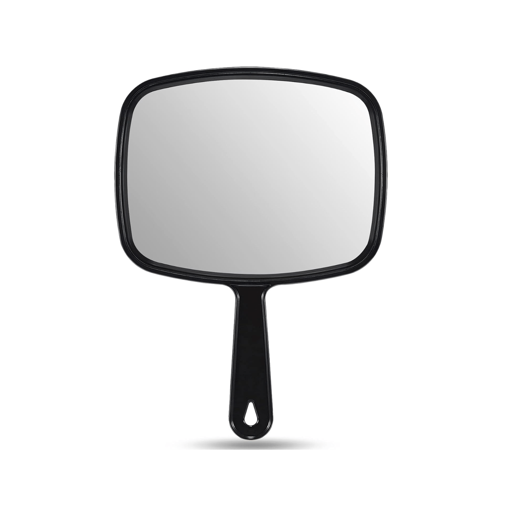 Hair Stylist Handheld Mirror with Handle - Black - Beauty Exchange Beauty Supply