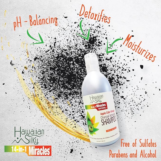 Hawaiian Silky 14 - in - 1 Charcoal Shampoo – 12oz - Beauty Exchange Beauty Supply