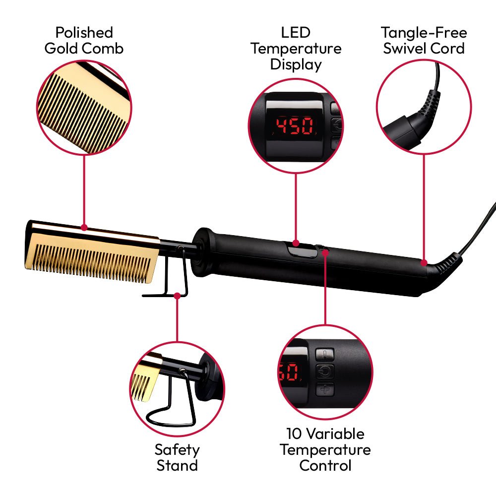 HB Double - Sided Hot Comb HC04 - Beauty Exchange Beauty Supply