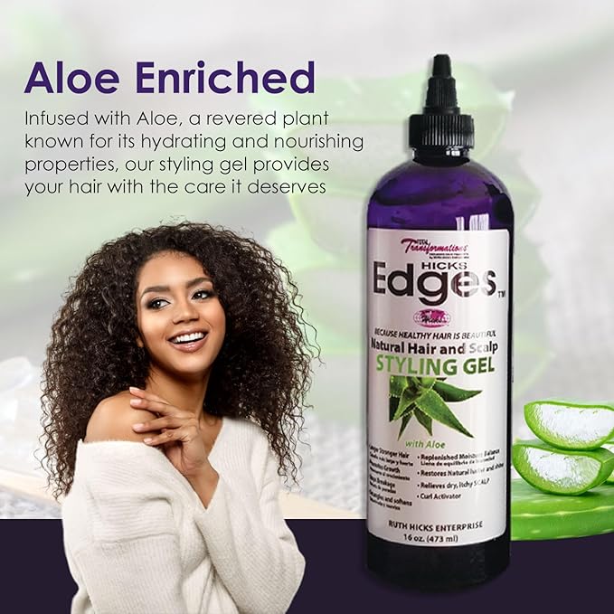 Hicks Edges Curl Activator & Styling Gel – Definer Twist, Dry & Release with Aloe (16oz) - Beauty Exchange Beauty Supply
