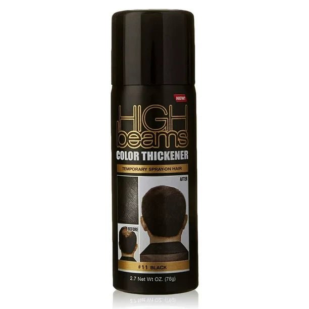 High Beams Color Thickener Temporary Spray-On Hair – Black 2.7 oz - Beauty Exchange Beauty Supply
