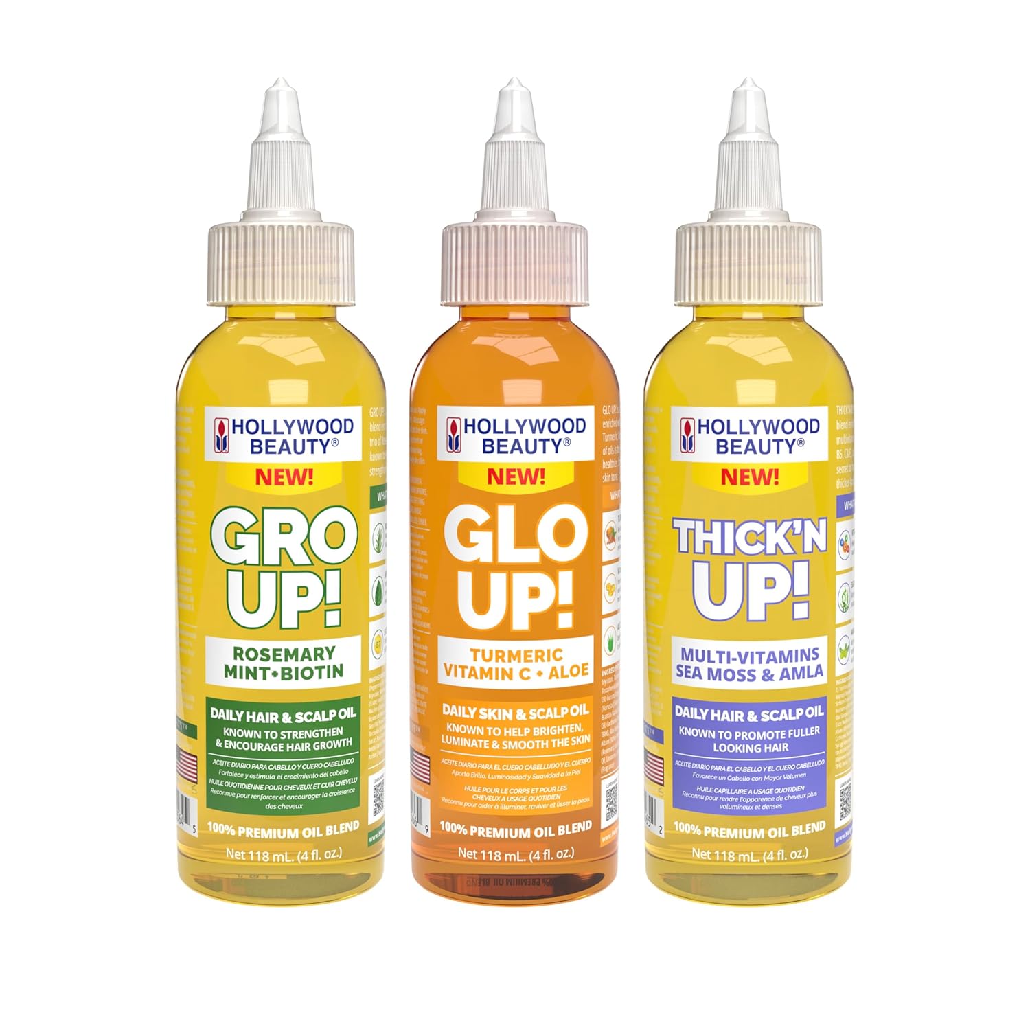 Hollywood Beauty New Hair Solutions – Thick’n Up, Gro Up & Glo Up - Beauty Exchange Beauty Supply